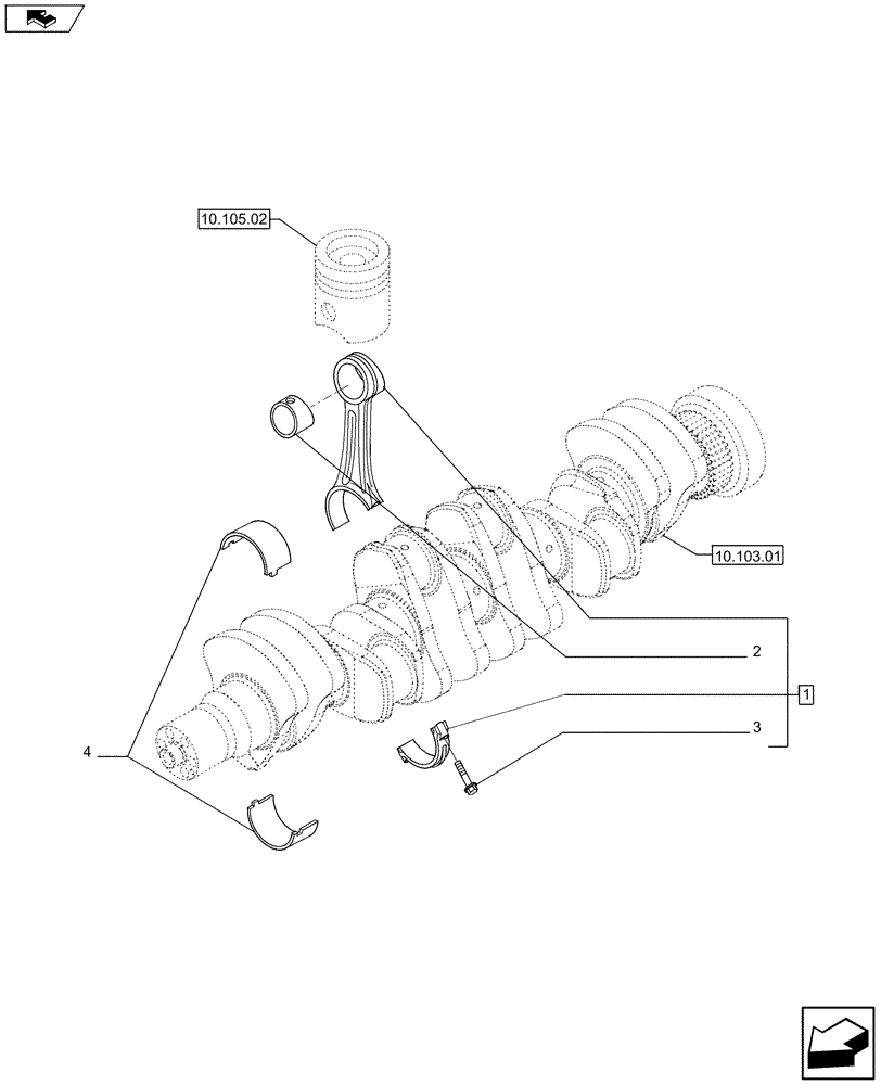 Схема запчастей Case IH F4HE9687G J104 - (10.105.02) - CONNECTING ROD (2855250) (10) - ENGINE