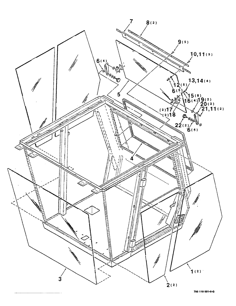 Схема запчастей Case IH 8825 - (07-08) - CAB WINDOWS AND GLASS ASSEMBLY (09) - CHASSIS