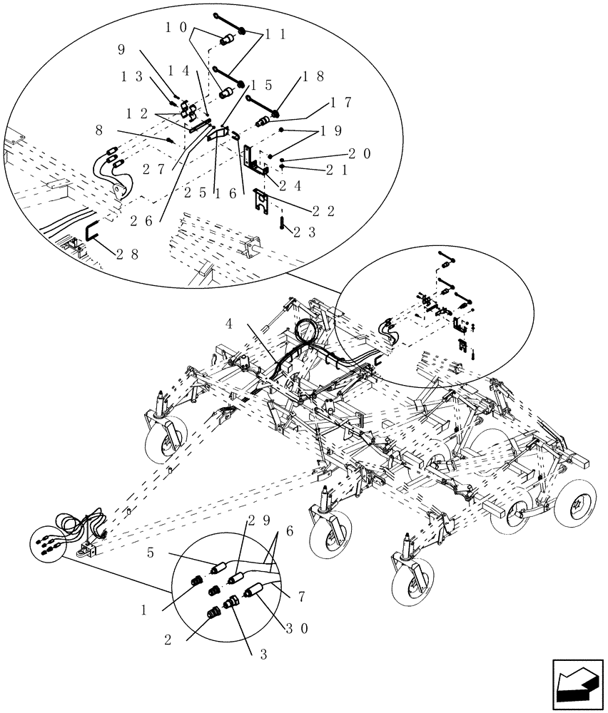 Схема запчастей Case IH ADX2230 - (A.12.A[02]) - TBH HYD LINES ACROSS PTX600 (BSN CBJ0004433) A - Distribution Systems