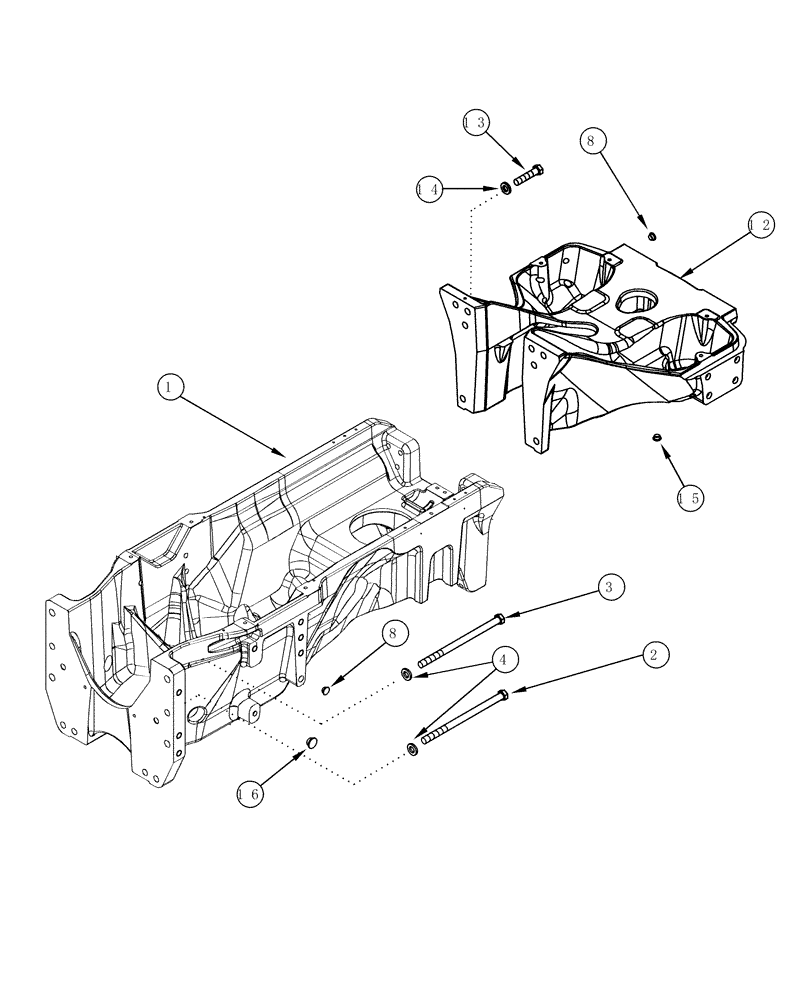 Схема запчастей Case IH MX200 - (09-01) - FRONT FRAME (09) - CHASSIS/ATTACHMENTS