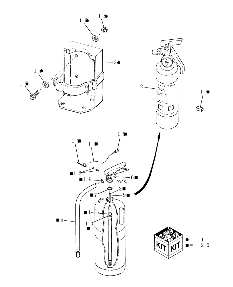 Схема запчастей Case IH RBX451 - (060) - FIRE EXTINGUISHER (88) - ACCESSORIES