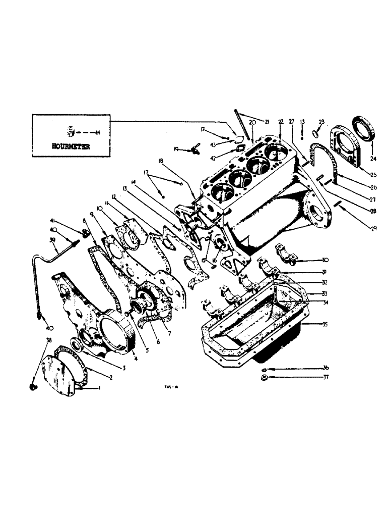 Схема запчастей Case IH B275 - (008) - DIESEL ENGINE, CRANKCASE, FRONT COVER AND OIL PAN (01) - ENGINE