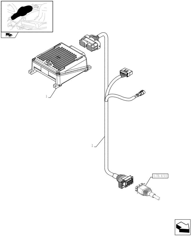 Схема запчастей Case IH FARMALL 105V - (1.75.4/12) - ELECTRONIC MID MOUNTED VALVES - ELECTRONIC CONTROL MODULE (06) - ELECTRICAL SYSTEMS