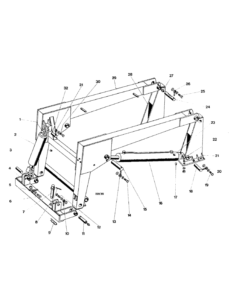 Схема запчастей Case IH 1529 - (017C-2) - LIFT ARM, WITH RETAINERS, STARTING FROM NO. 3755100 