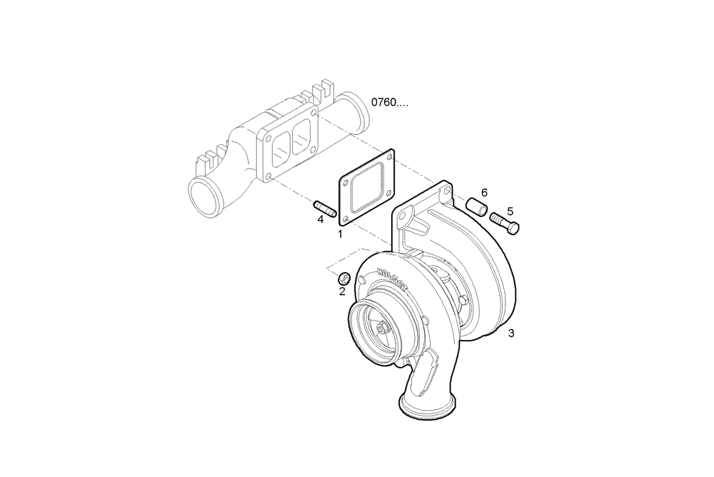 Схема запчастей Case IH F3CE0684A E001 - (2400.005) - TURBOCHARGER 