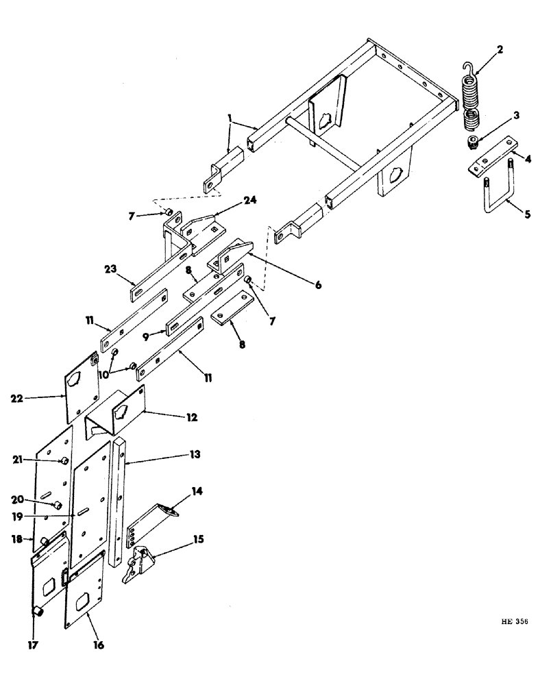 Схема запчастей Case IH 300 - (11-02) - DRIVE FRAME AND CENTER BOOT 