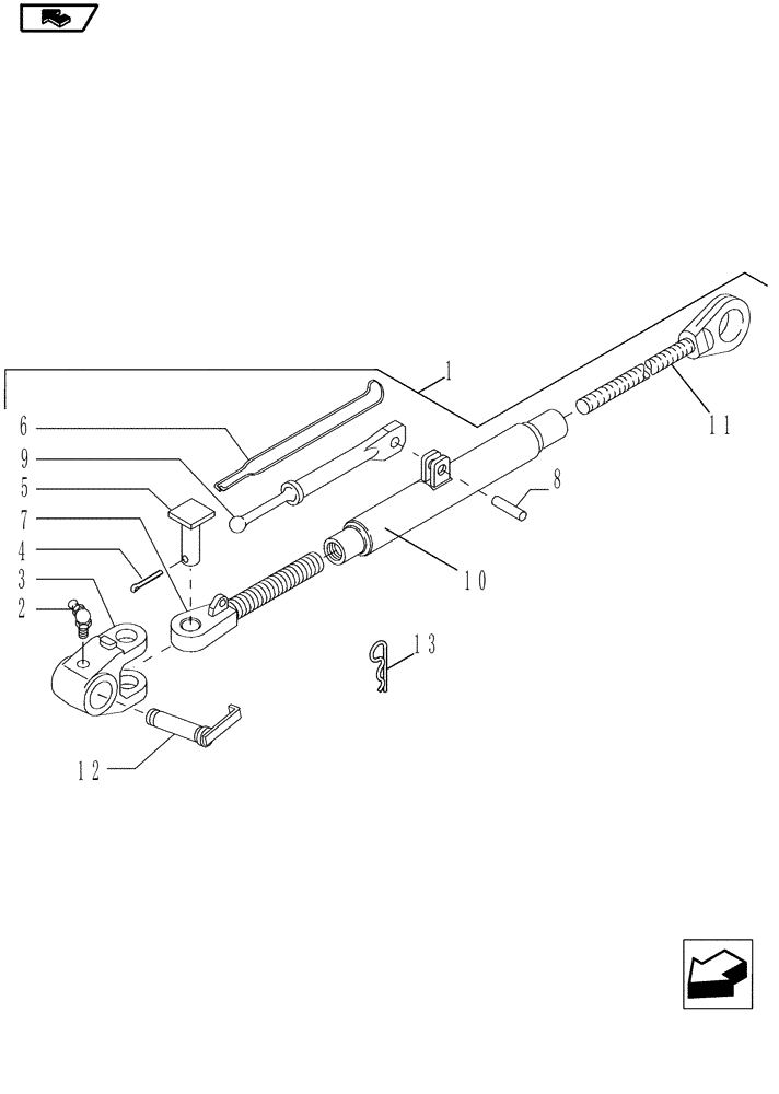 Схема запчастей Case IH MAGNUM 225 - (35.120.01) - HITCH, TOP LINK (35) - HYDRAULIC SYSTEMS