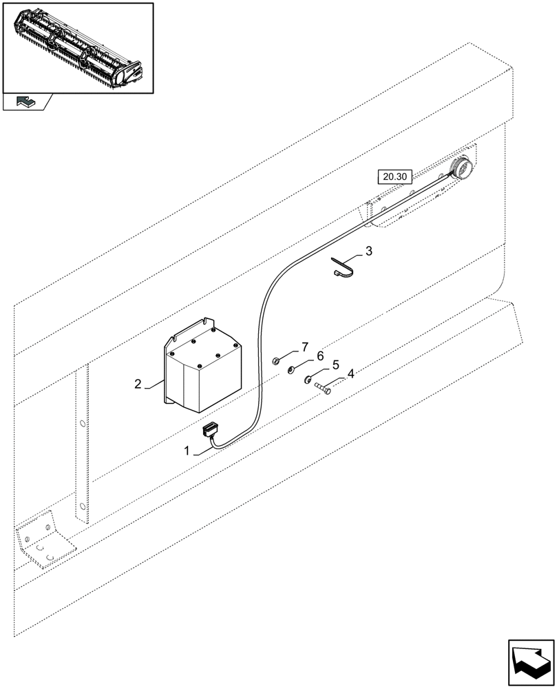 Схема запчастей Case IH 2030 - (20.03B[01]) - AF CONTROL BOX (20) - HEADER