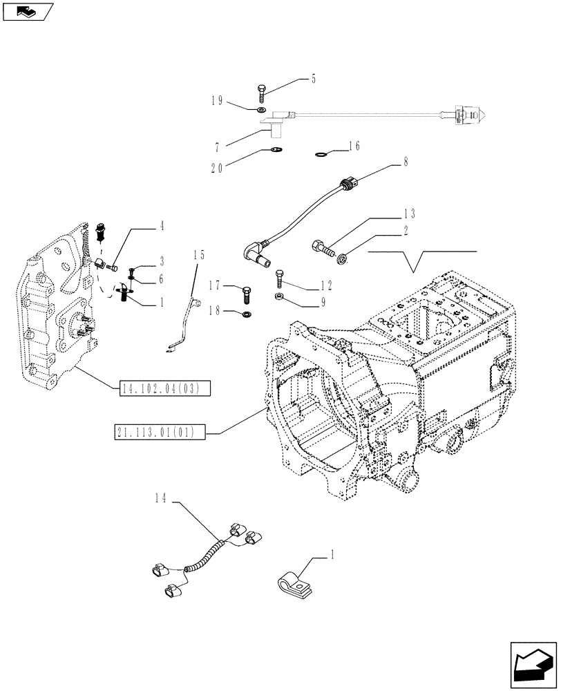 Схема запчастей Case IH MAGNUM 190 - (55.100.12) - ELECTRIC SYSTEM CONTROL, WITH POWERSHIFT TRANSMISSION (55) - ELECTRICAL SYSTEMS