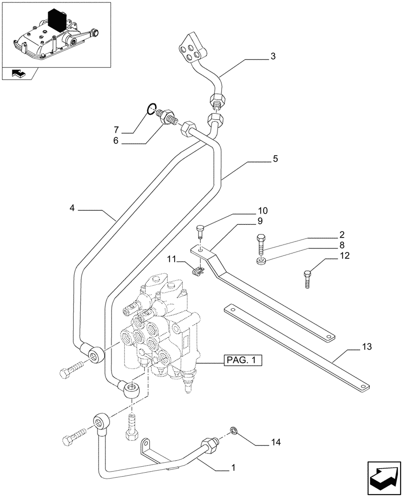 Схема запчастей Case IH FARMALL 90 - (1.82.7/01[02]) - 2 CONTROL VALVES - PIPES (VAR.335368-335413-335417) (07) - HYDRAULIC SYSTEM