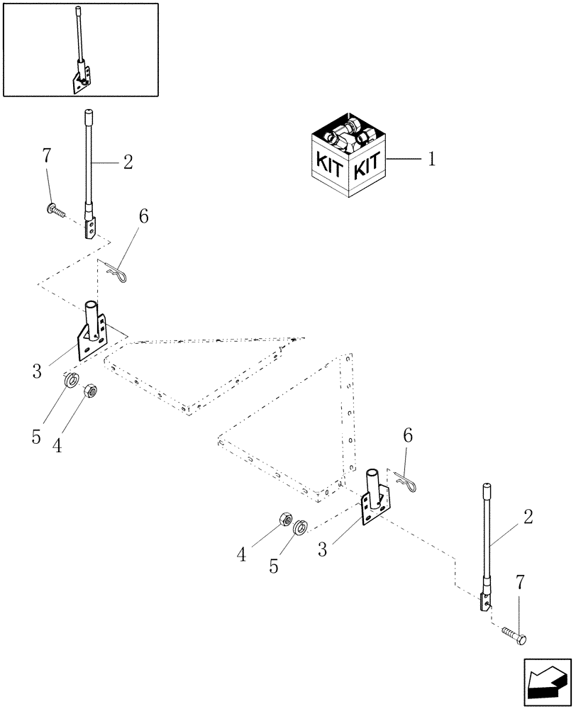 Схема запчастей Case IH DC162 - (18.04) - CORNER MARKER KIT Attachments