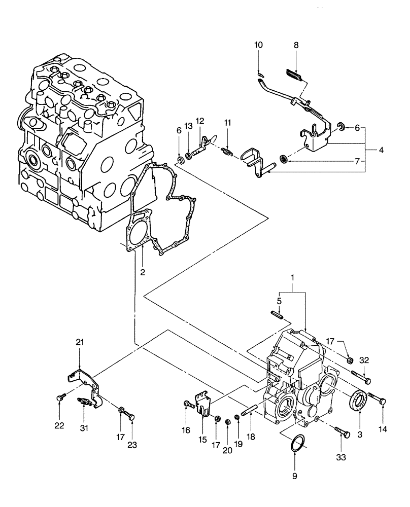 Схема запчастей Case IH DX48 - (01.05) - TIMING GEAR CASE (01) - ENGINE