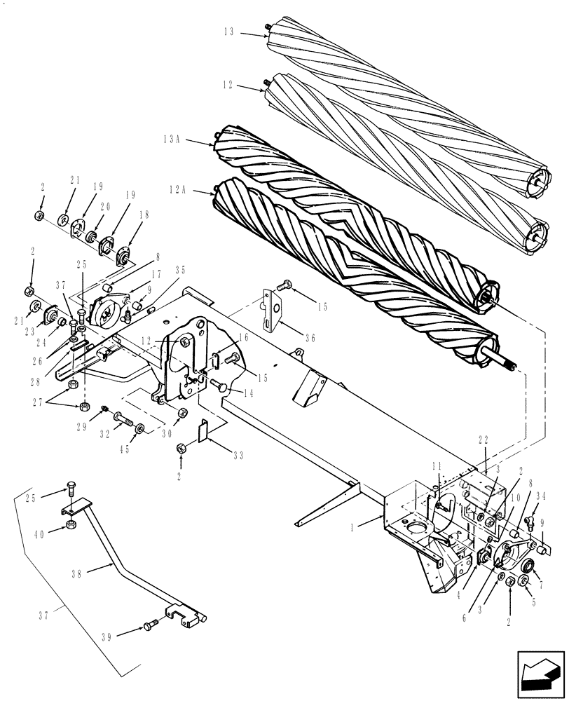 Схема запчастей Case IH DC92F - (15.01) - HEADER, CONDITIONING ROLLS (15) - CROP CONDITIONING