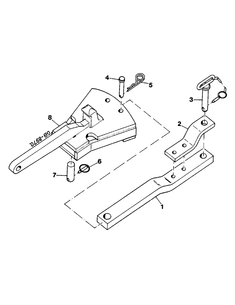 Схема запчастей Case IH 644 - (2E19) - SWINGING DRAWBAR, FRENCH VERSION (07) - HYDRAULICS