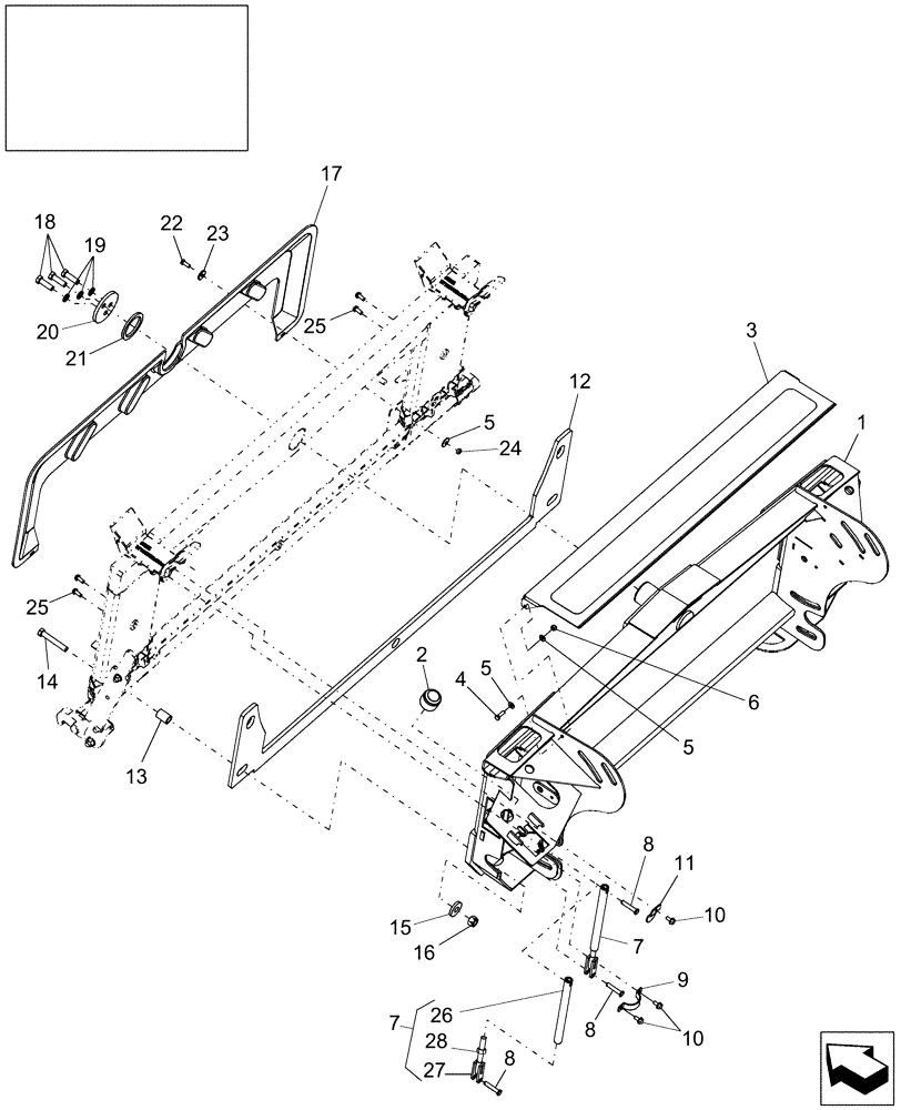 Схема запчастей Case IH AFX8010 - (G.30.A.77.77[2]) - FEEDER HOUSE FIXED FRONT FACE ADAPTER - PRIOR TO PIN HAJ105705 G - Tool Positioning