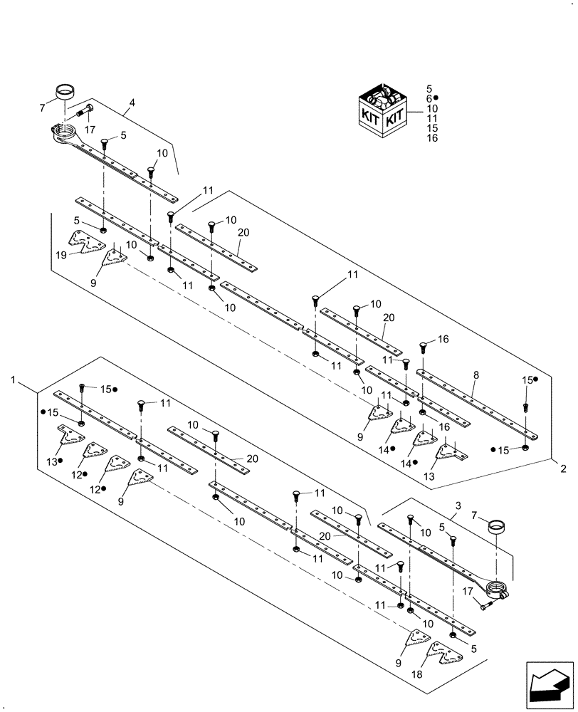 Схема запчастей Case IH DH362 - (20.04.21[3]) - DOUBLE KNIFE DRIVE, CIH CUTTING SYSTEM, KNIFE SECTIONS, 36 FT (14) - CROP CUTTING