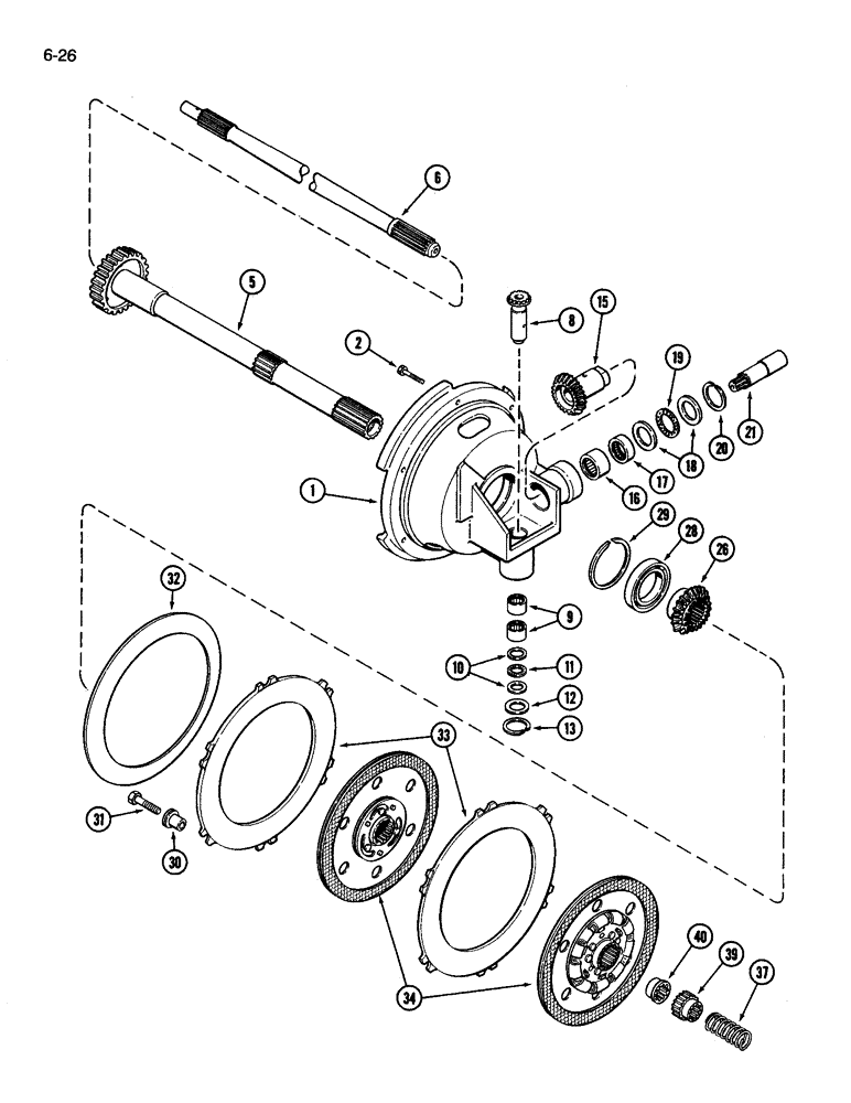 Схема запчастей Case IH 3594 - (6-026) - TORQUE LIMITER AND PUMP DRIVE, 12 SPEED TRANSMISSION (06) - POWER TRAIN