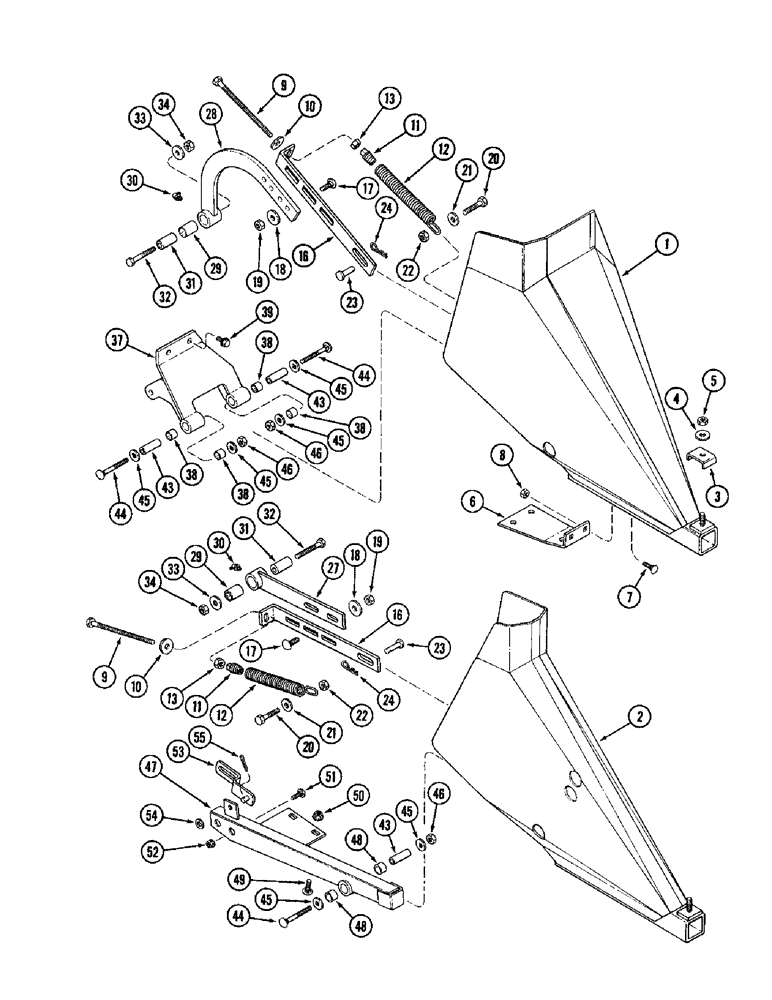 Схема запчастей Case IH 1020 - (9D-18) - DIVIDERS (09) - CHASSIS/ATTACHMENTS