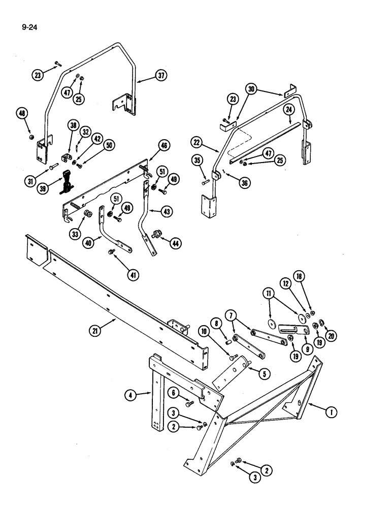 Схема запчастей Case IH 3394 - (9-024) - HOOD SUPPORTS, HINGE AND LATCH (09) - CHASSIS/ATTACHMENTS