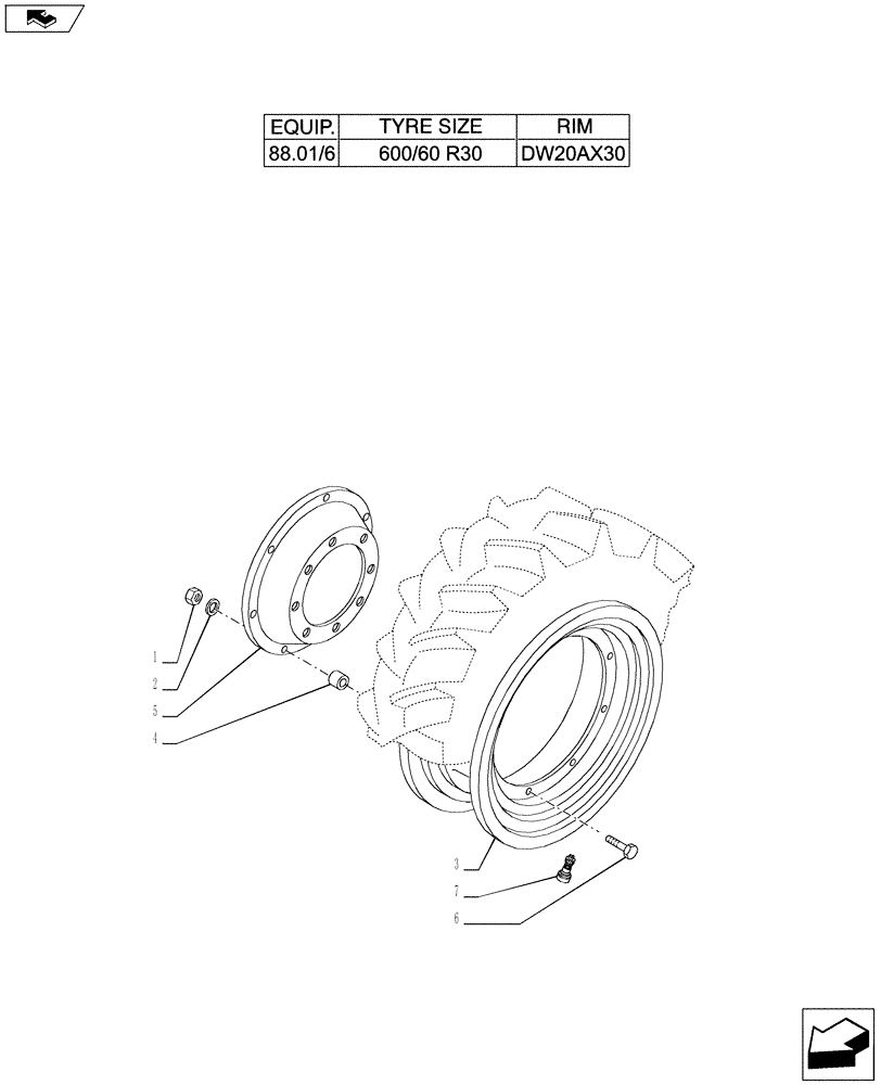 Схема запчастей Case IH PUMA 170 - (44.511.02[12]) - 4WD FRONT WHEELS (44) - WHEELS