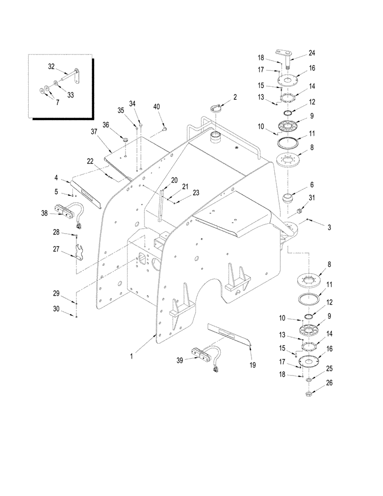 Схема запчастей Case IH STX375 - (09-39) - REAR FRAME, QUADTRAC TRACTOR (09) - CHASSIS