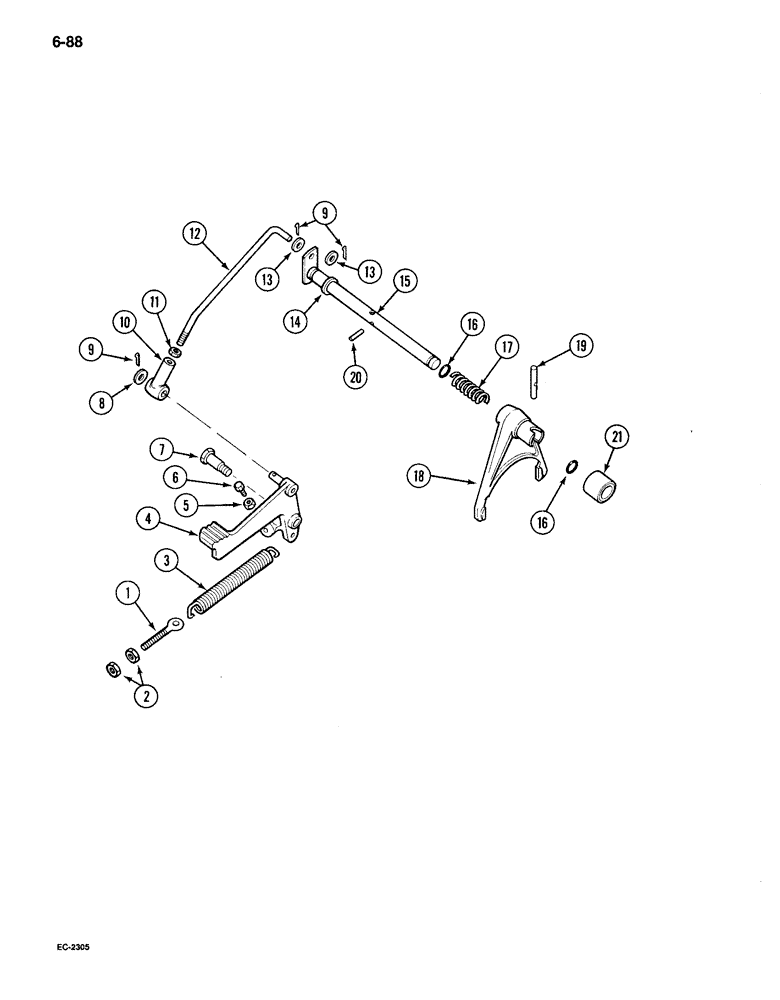 Схема запчастей Case IH 895 - (6-088) - DIFFERENTIAL LOCK, TRACTOR WITHOUT CAB (06) - POWER TRAIN