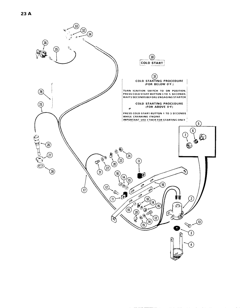 Схема запчастей Case IH 870 - (023A) - ETHER STARTING KIT, (336B) DIESEL ENGINE, USED PRIOR TO ENGINE SERIAL NUMBER 2530834 (02) - ENGINE