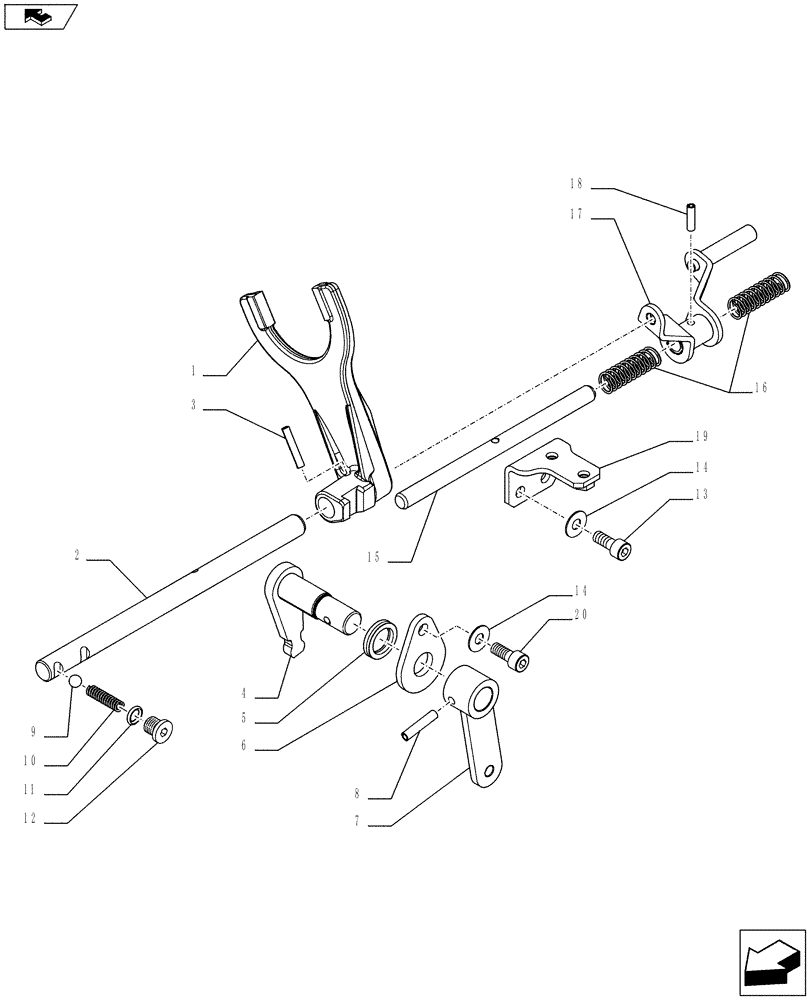 Схема запчастей Case IH FARMALL 75C - (21.160.01[01]) - CREEPER (12X12 - 20X20) FOR SHUTTLE TRANSMISSION - CONTROL LEVER (VAR.330110 / 743549; VAR.330112 / 743550) (21) - TRANSMISSION