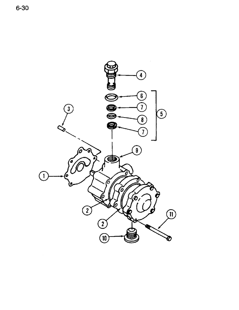 Схема запчастей Case IH 1640 - (6-30) - HYDROSTATIC PUMP, CHARGE PUMP (03) - POWER TRAIN