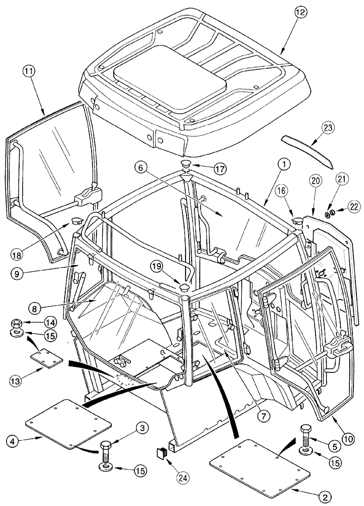 Схема запчастей Case IH CX50 - (09-15) - CAB (09) - CHASSIS/ATTACHMENTS