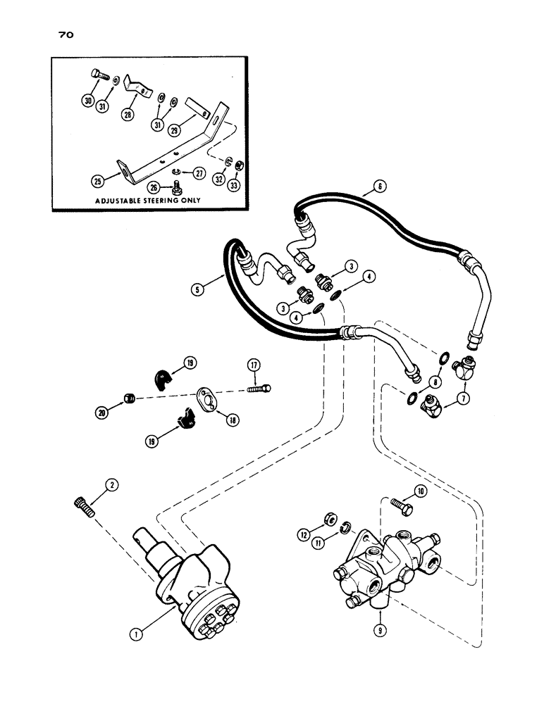 Схема запчастей Case IH 1170 - (070) - HYDROSTATIC STEERING SYSTEM (05) - STEERING