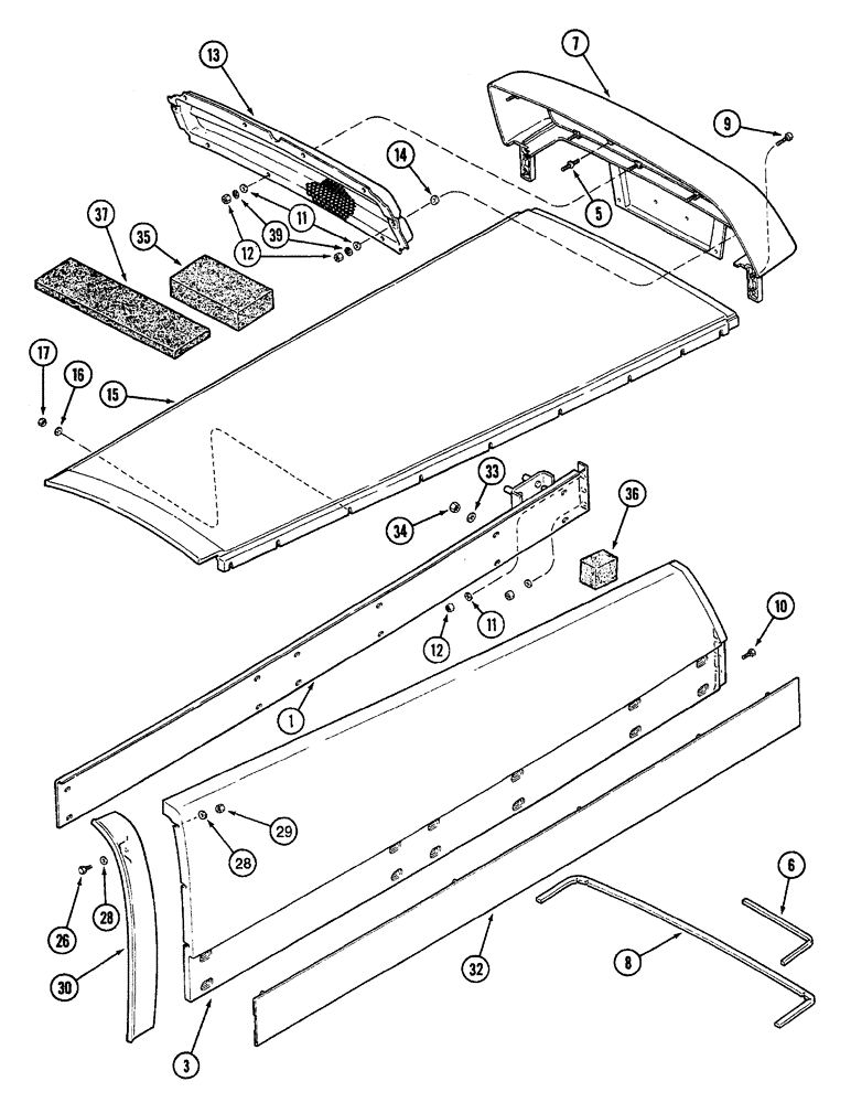 Схема запчастей Case IH 7240 - (9-026) - HOOD, UPPER SIDE PANELS AND UPPER GRILLE, PRIOR TO TRACTOR PIN JJA0064978 (09) - CHASSIS/ATTACHMENTS