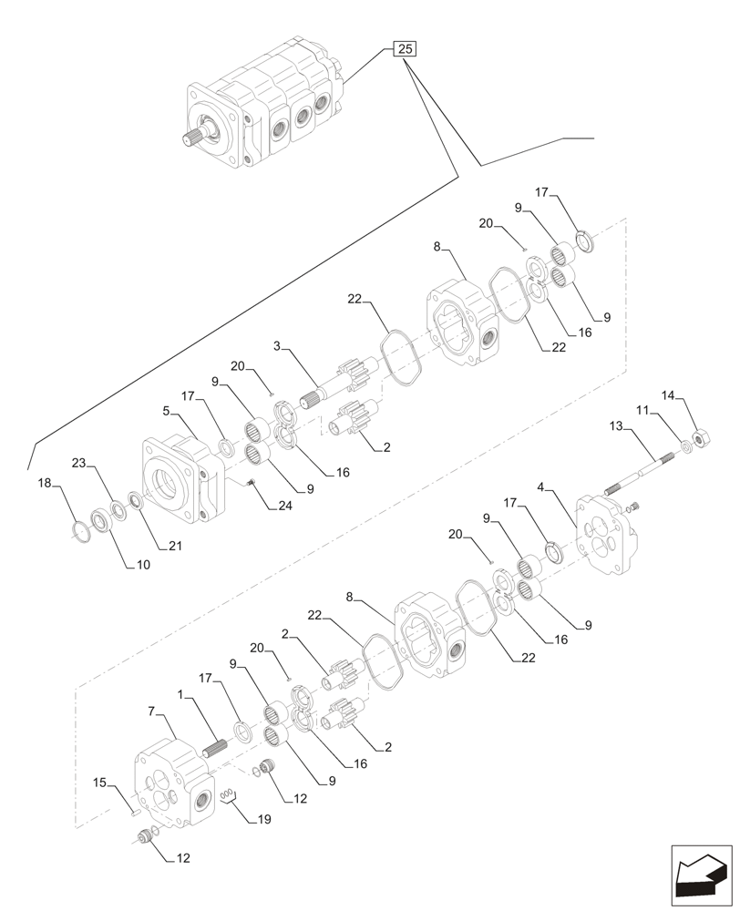 Схема запчастей Case IH A4000 - (B03.05[01]) - HYDRAULIC MOTOR (BASECUTTER) (SINGLE) Hydraulic Components & Circuits