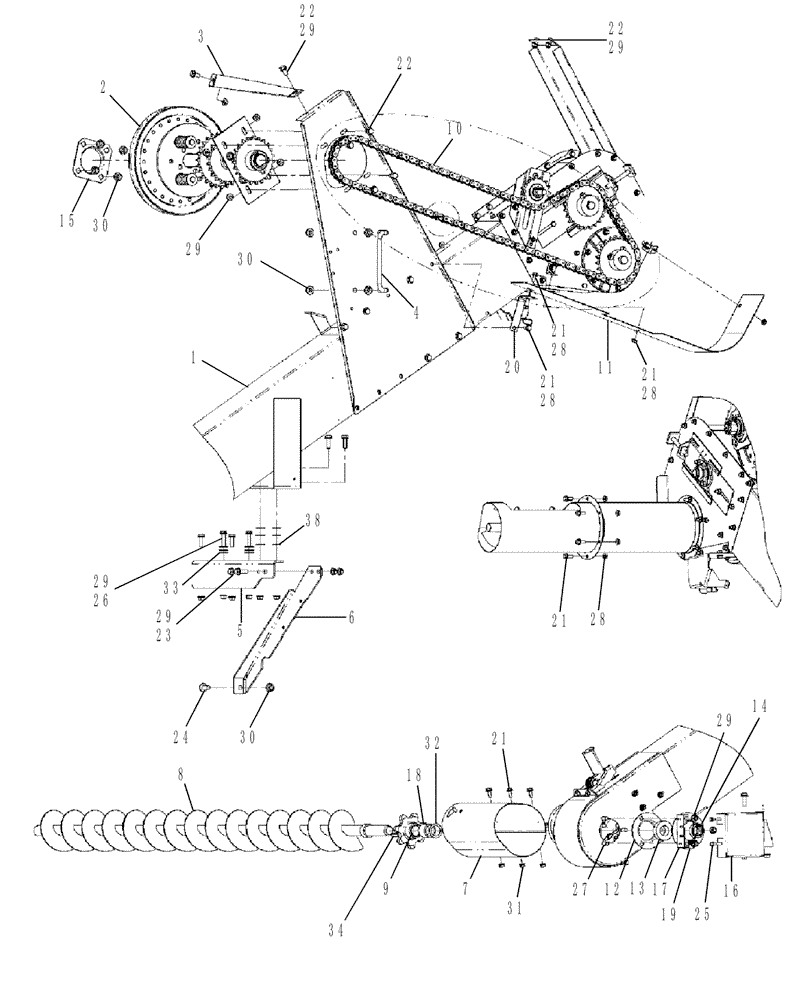 Схема запчастей Case IH 6130 - (74.140.23) - ELEVATOR ASSEMBLY, TAILINGS INSTALLED (74) - CLEANING