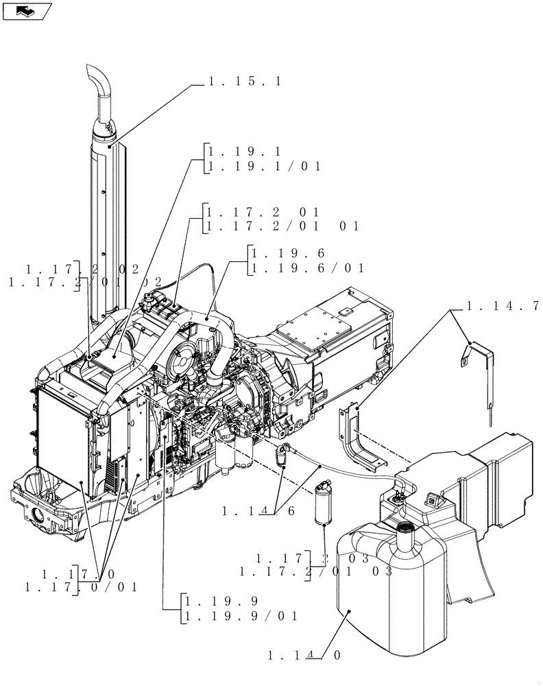 Схема запчастей Case IH PUMA 140 - (SEC. 02) - ENGINE EQUIPMENT (00) - GENERAL