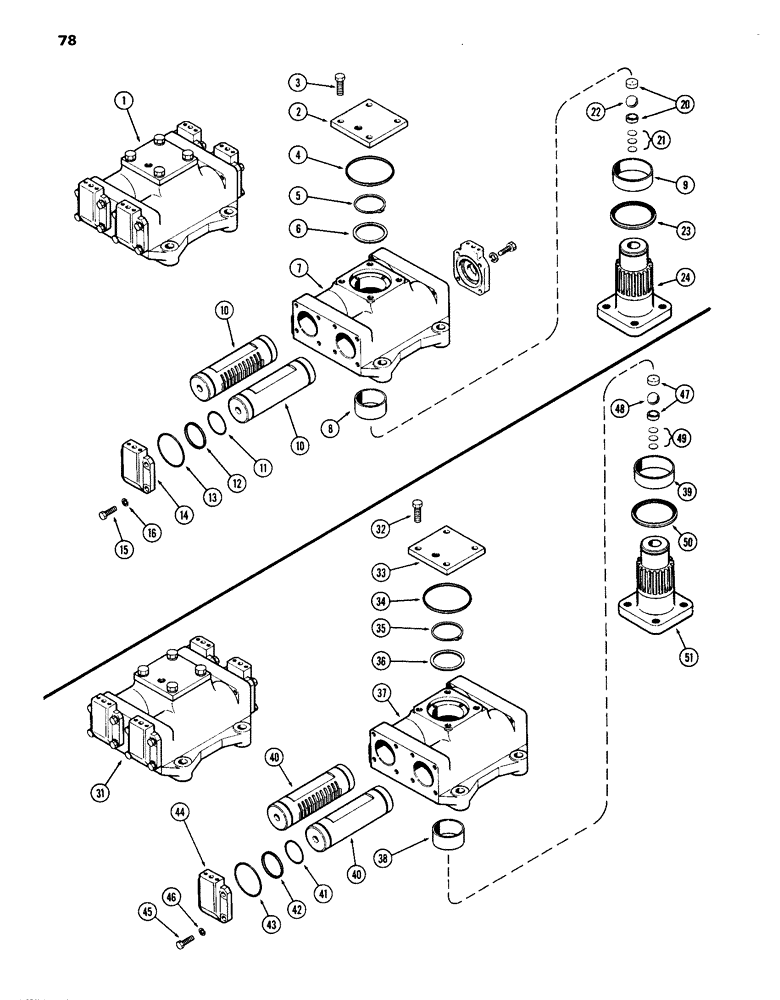 Схема запчастей Case IH 1070 - (078) - A64504 STEERING ACTUATOR, 1ST USED TRAC. SER. NO. 8693001 (05) - STEERING