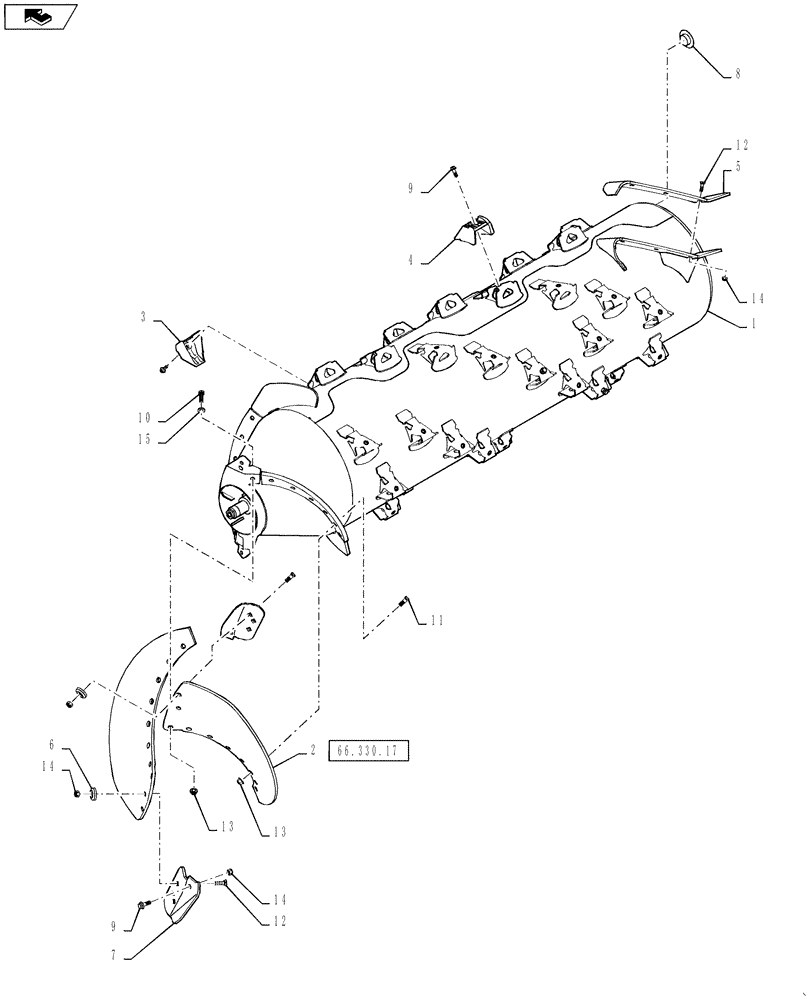 Схема запчастей Case IH 7230 - (66.330.03) - ROTOR, SMALL TUBE (66) - THRESHING