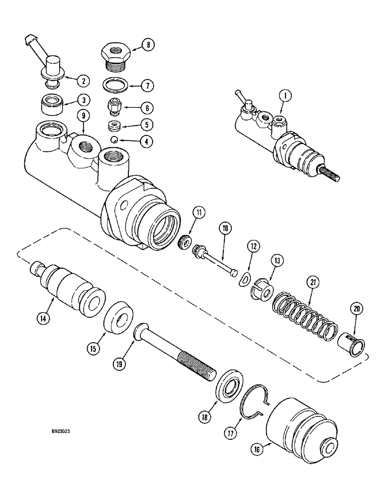 Схема запчастей Case IH 1644 - (7-08) - MASTER BRAKE CYLINDER ASSEMBLY (5.1) - BRAKES