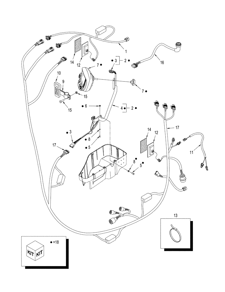 Схема запчастей Case IH STX450 - (04-33) - ACCUGUIDE - VIRTUAL TERMINAL & RELATED PARTS, BSN JEE0106701 (04) - ELECTRICAL SYSTEMS