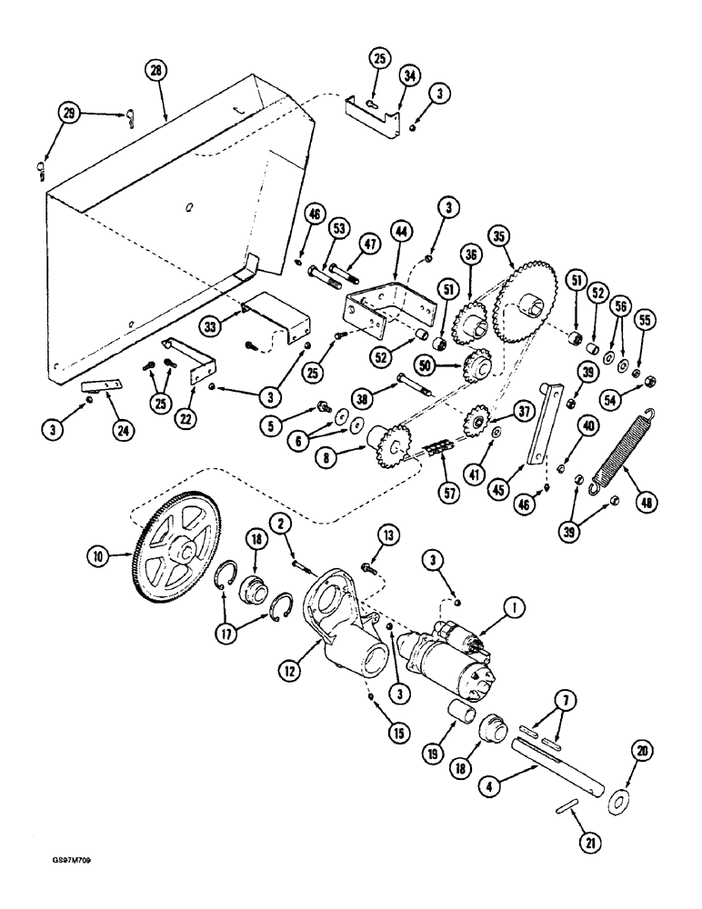 Схема запчастей Case IH 1660 - (9A-42) - FEEDER REVERSER, WITH ROCK TRAP (13) - FEEDER