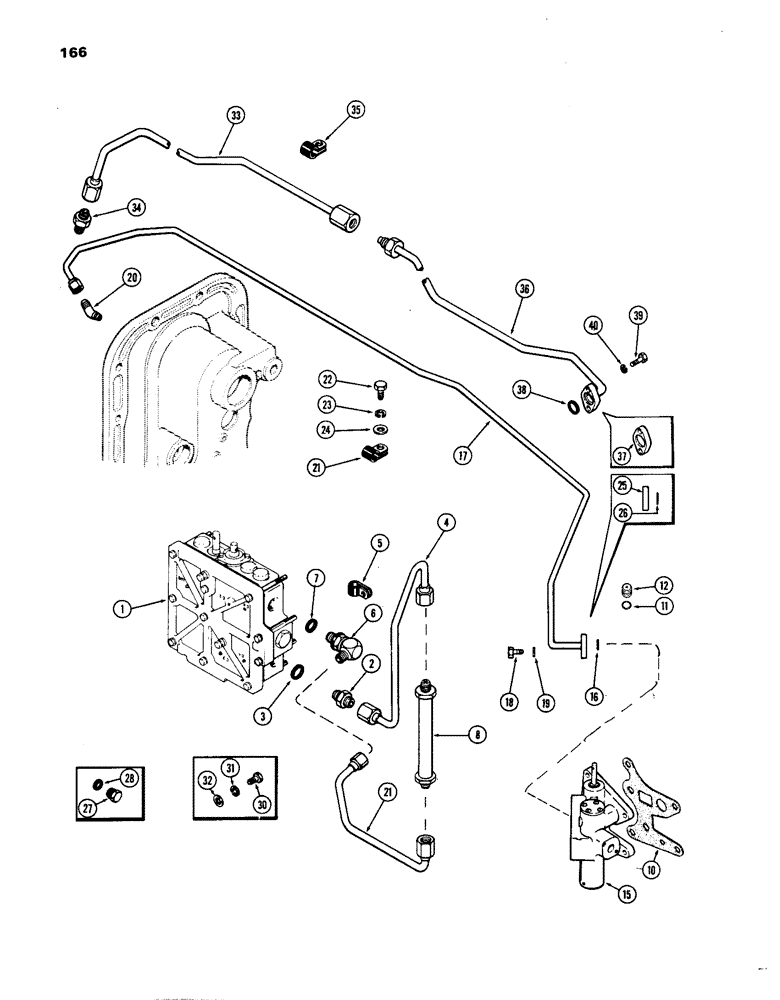 Схема запчастей Case IH 1270 - (166) - HYDRAULICS, P.T.O. PLUMBING (08) - HYDRAULICS