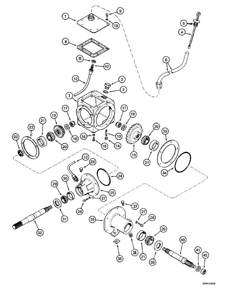 Схема запчастей Case IH 2166 - (9A-18) - FEEDER, FEEDER DRIVE AND FAN GEAR HOUSING (13) - FEEDER