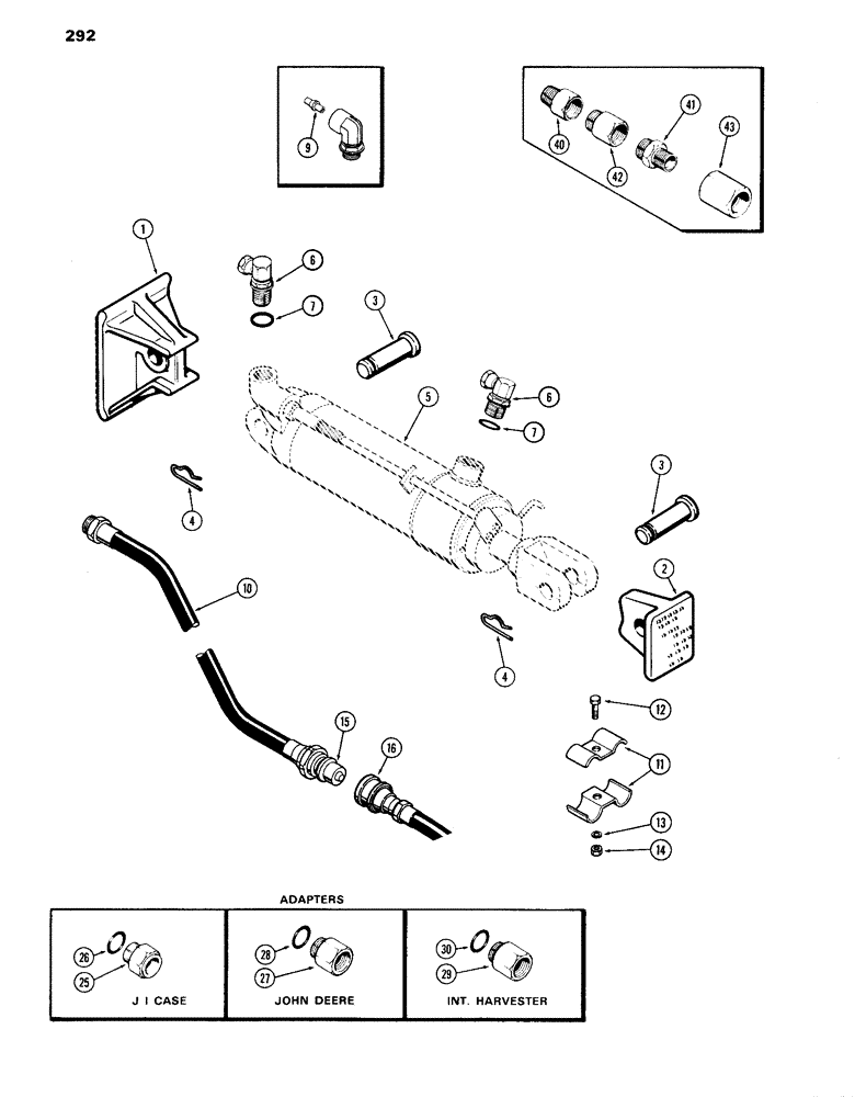 Схема запчастей Case IH 870 - (292) - REMOTE HYDRAULIC HOSES AND COUPLINGS (08) - HYDRAULICS