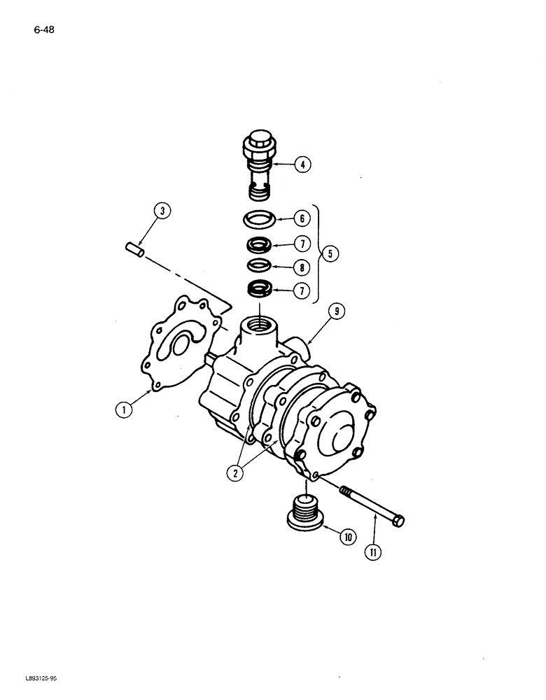 Схема запчастей Case IH 1680 - (6-048) - HYDROSTATIC PUMP ASSEMBLY, CHARGE PUMP (8 GPM) (03) - POWER TRAIN