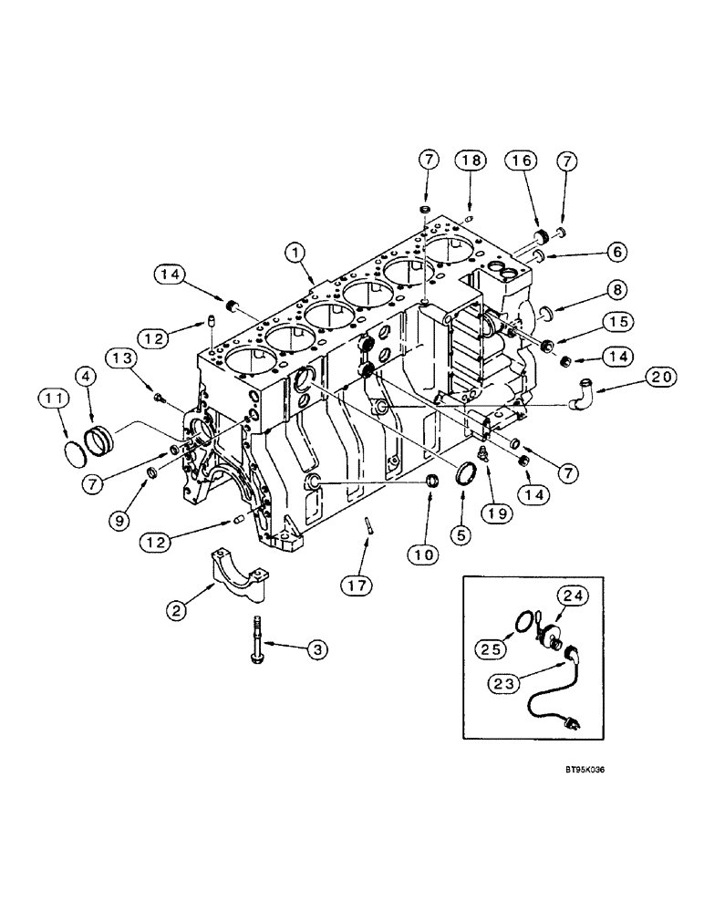 Схема запчастей Case IH 2188 - (2-44) - CYLINDER BLOCK, 6TA-830 ENGINE, PRIOR TO COMBINE P.I.N. JJC0191483, ENGINE BLOCK HEATER (01) - ENGINE