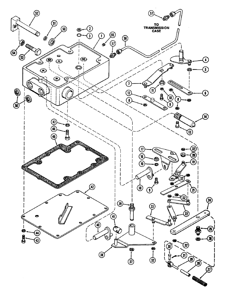 Схема запчастей Case IH 2590 - (8-308) - HITCH SYSTEM, DRAFT CONTROL SENSING LINKAGE, TRANSMISSION SERIAL NUMBER 10203915 AND AFTER (08) - HYDRAULICS