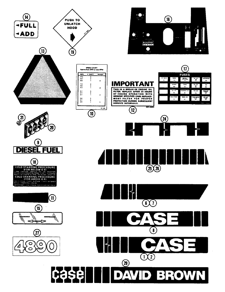 Схема запчастей Case IH 4890 - (9-402) - TRACTOR DECALS (09) - CHASSIS/ATTACHMENTS