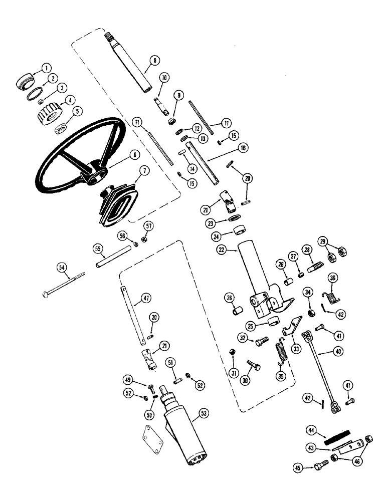 Схема запчастей Case IH 2470 - (084) - TILT AND TELESCOPIC STEERING (05) - STEERING