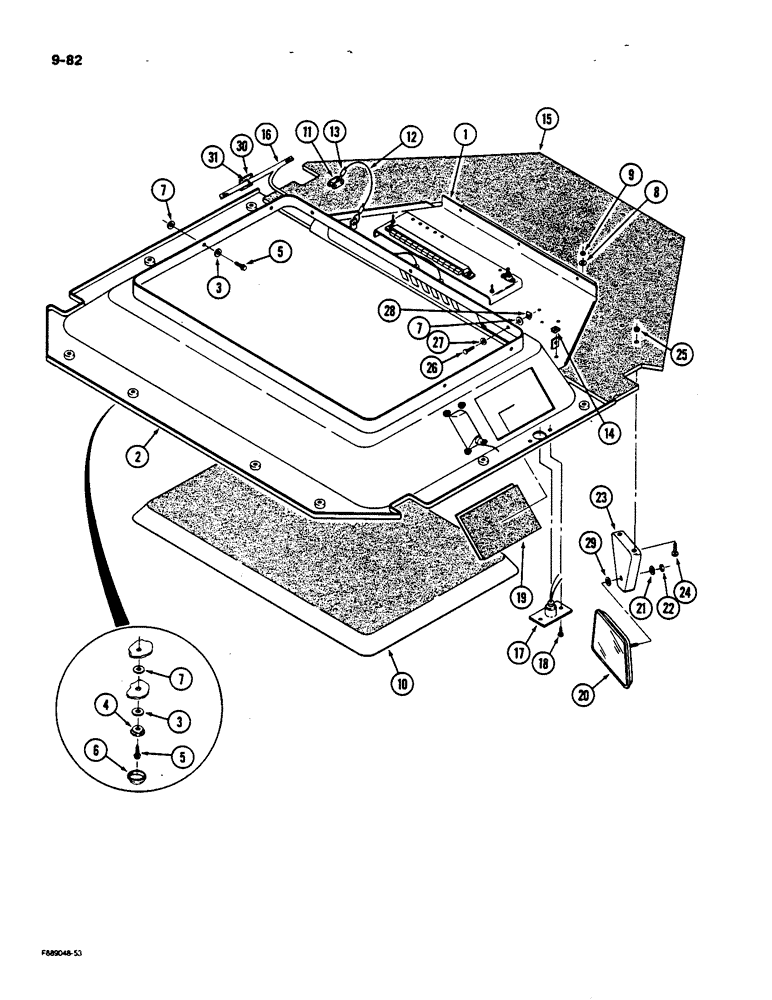 Схема запчастей Case IH 9170 - (9-082) - OVERHEAD CONSOLE, CAB (09) - CHASSIS/ATTACHMENTS