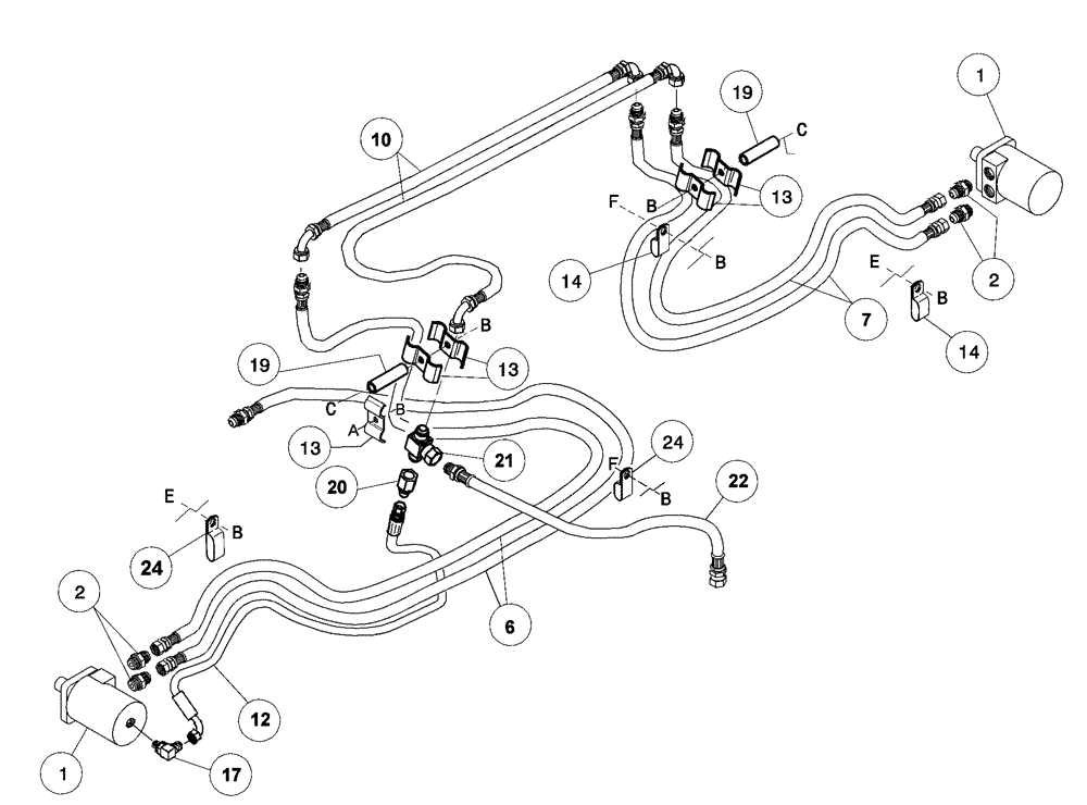 Схема запчастей Case IH 2062 - (09-04) - HYDRAULIC CIRCUIT - DRAPER DRIVE (03) - CHASSIS/MOUNTED EQUIPMENT